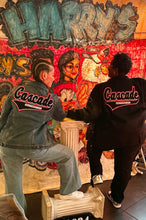 Load image into Gallery viewer, Black & Red “Cascade” SW Atlanta Blue Denim Jacket