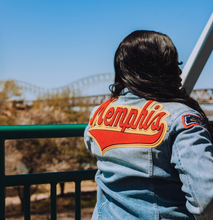 Load image into Gallery viewer, Scarlet Red & Yellow "Memphis" Denim Jacket