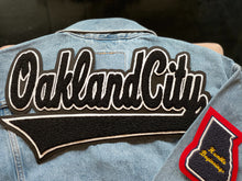 Load image into Gallery viewer, Black & White "Oakland City" Denim Jacket