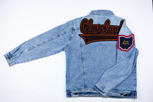 Load image into Gallery viewer, Brown & Orange “Cleveland” Denim Jacket
