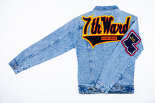 Load image into Gallery viewer, Black & Yellow “7th Ward Hard Heads” Louisiana Denim Jacket
