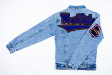 Load image into Gallery viewer, Orange & Blue Westside Custom Denim Jacket