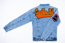 Load image into Gallery viewer, Burnt Orange & Yellow "Candler Road" Denim Jacket i