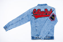 Load image into Gallery viewer, Red & Black College Park Denim Jacket