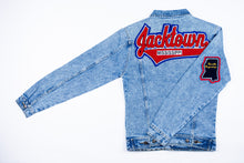 Load image into Gallery viewer, Our Scarlet Red & Royal Blue “Jacktown Mississippi” Denim Jacket