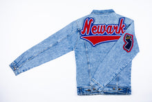 Load image into Gallery viewer, Our Scarlet Red & Royal Blue “Newark” New Jersey Denim Jacket