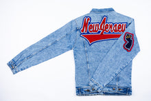 Load image into Gallery viewer, Our Scarlet Red & Royal Blue “New Jersey” Denim Jackets