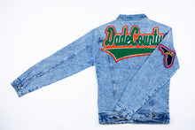 Load image into Gallery viewer, Kelly Green & Orange “Dade County” Denim Jacket