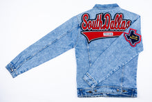 Load image into Gallery viewer, Scarlet Red & Black “South Dallas” Denim Jacket
