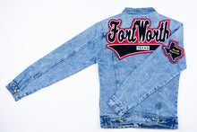 Load image into Gallery viewer, Black & Red “Fort Worth’ Denim Jacket