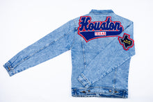 Load image into Gallery viewer, Royal Blue & Red “Houston Texas” Denim Jacket