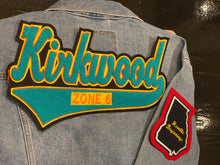 Load image into Gallery viewer, Teal Green and Yellow "Kirkwood" Denim Jacket