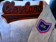 Load image into Gallery viewer, Brown & Orange “Cleveland” Denim Jacket