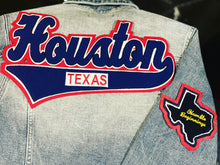 Load image into Gallery viewer, Royal Blue & Red “Houston Texas” Denim Jacket