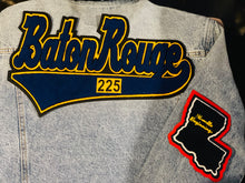 Load image into Gallery viewer, Royal Blue & Gold “Baton Rouge” Denim Jacket