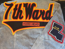 Load image into Gallery viewer, Black & Yellow “7th Ward Hard Heads” Louisiana Denim Jacket