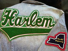 Load image into Gallery viewer, Kelly Green & Pink Harlem Denim Jacket