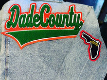 Load image into Gallery viewer, Kelly Green & Orange “Dade County” Denim Jacket