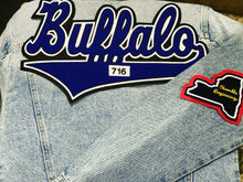 Load image into Gallery viewer, Royal Blue & White “Buffalo” New York Denim Jacket