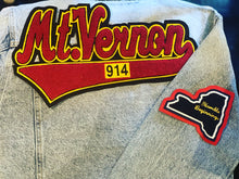 Load image into Gallery viewer, Cardinal Red “Mt.Vernon” Denim Jacket