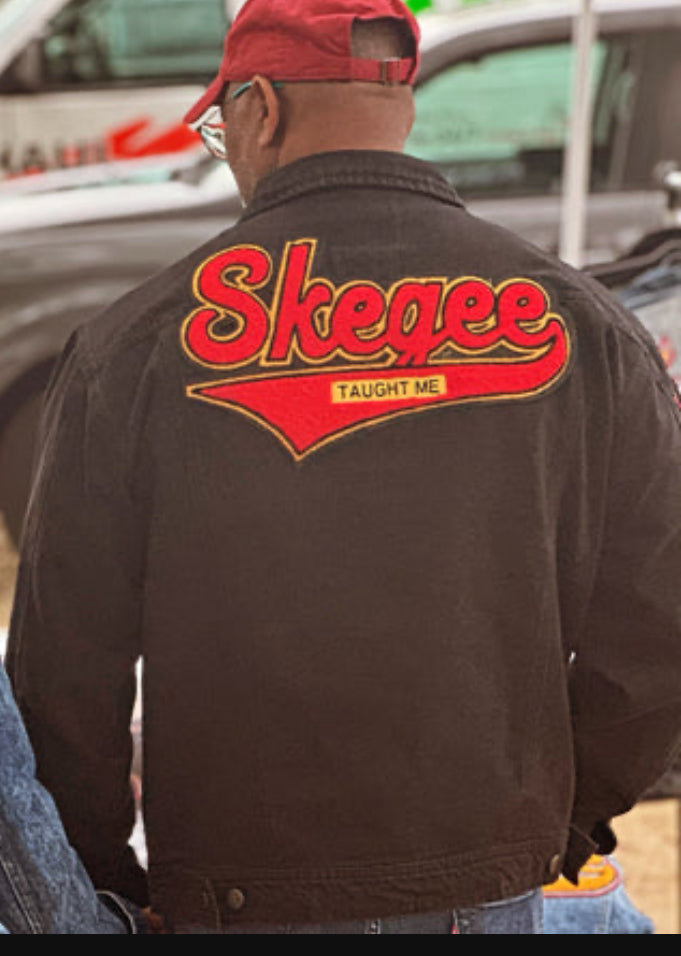 Exclusive Skegee Taught me Black Denim Jacket