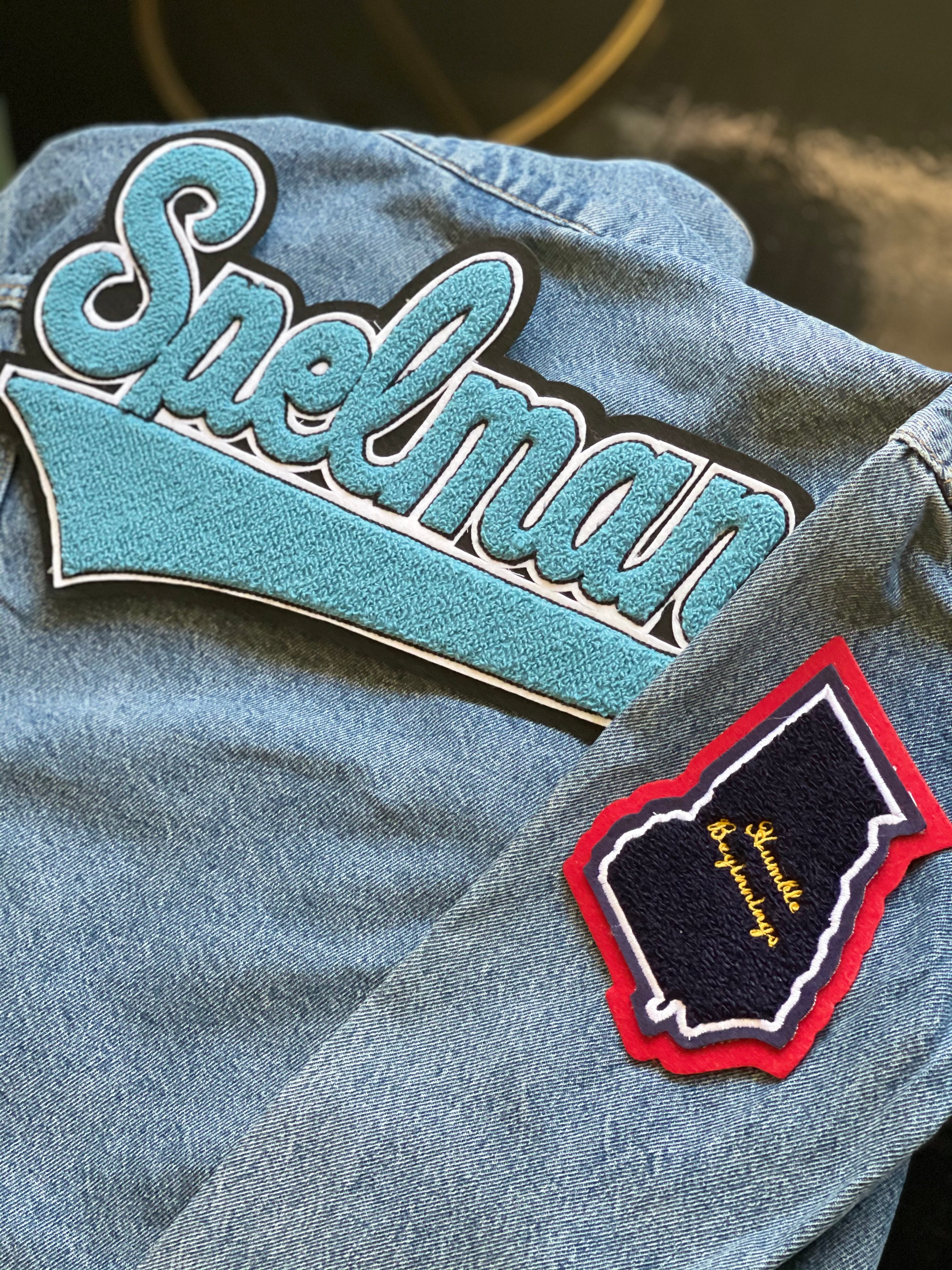 Spelman Denim Jacket + Extra Patch – Humble Beginnings USA