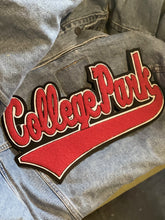 Load image into Gallery viewer, Red &amp; Black College Park Denim Jacket
