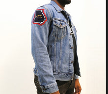 Load image into Gallery viewer, Teal Green and Yellow &quot;Kirkwood&quot; Denim Jacket
