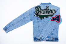 Load image into Gallery viewer, Kelly Green &amp; Pink Harlem Denim Jacket
