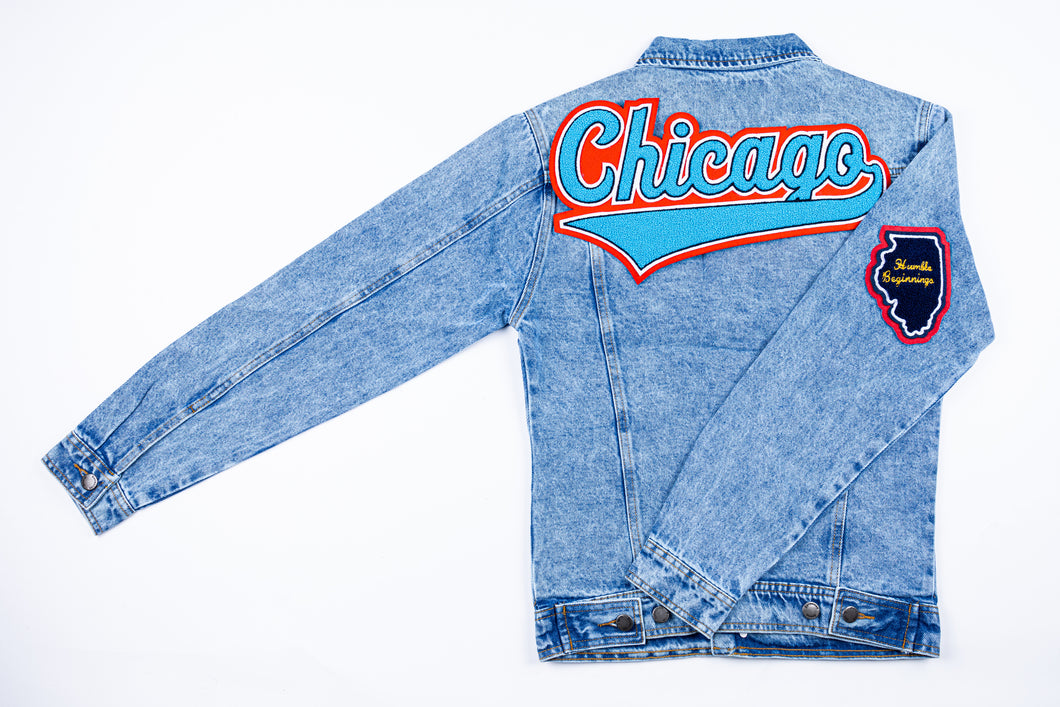 Columbia Blue & Orange “Chicago” Denim Jacket