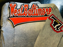 Load image into Gallery viewer, Burnt Orange “West Baltimore” Denim Jacket
