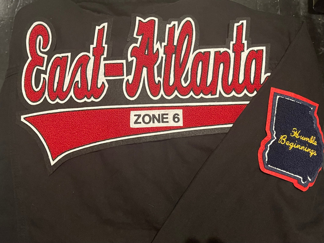 Red & Black “East Atlanta” Black Denim Black Jacket