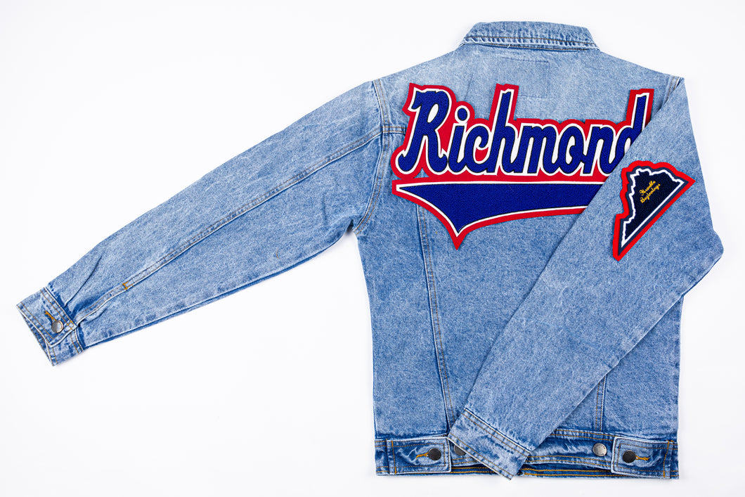 Royal Blue & Scarlet Red “Richmond” Denim Jacket