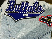 Load image into Gallery viewer, Royal Blue &amp; White “Buffalo” New York Denim Jacket
